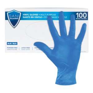 Medium Blue Vinyl Gloves blue